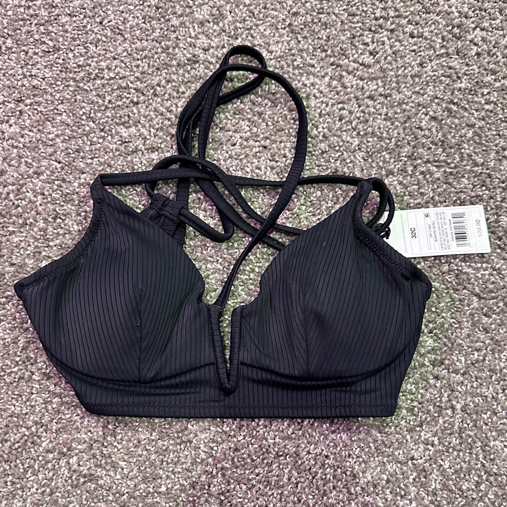 Shade & Shore Black Strappy Bra